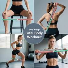 حلقة تمرين قابلة للطي للكبار بتصميم نابض مرن للجاذبية، مناسبة للخصر، معدات لياقة بدنية محمولة لإنقاص الوزن وحرق الدهون، ملحقات تدريب المنزل والصالة الرياضية - متعدد الألوان - مشاهدة 8
