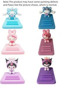Sanrio 1 pezzo Supporto per telefono o tablet con figure di personaggi Kawaii di Hello Kitty e Kuromi, decorazione da scrivania a forma di personaggi anime, regalo di compleanno