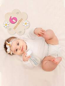 1 套新生儿摄影 0-12 个月里程碑道具，木制洗礼照片拍摄卡，婴儿洗礼家庭装饰礼物，婴儿洗礼礼物，适合女孩/男孩，婴儿用品 - 彩色 - 查看 7