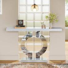 Tribesigns Modern Mirrored Console Table, Glass Sofa Table With Mirror Finish, 43-Inch Entryway Table With O-Shaped Base, Rectangular Accent Foyer Table For Living Room Hallway Entrance (Silver) - Silver - View 5