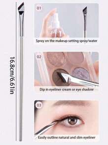 1 pieza Pincel delineador de ojos con punta angulada ultra fina, pincel plano y angulado para cejas, pincel de precisión detallada, adecuado para maquillaje de ojos y debajo de los ojos