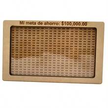 Alcancía Mi Meta de Ahorro 100Mil alcancía decorativa ahorro diseño moderno transparente objetivo 100 mil contenedor dinero organización finanzas hogar regalo motivacional educativa - Marrón - Ver 1