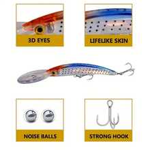 6pcs Premium 17cm/24g Soft Swimbait Lure With Long Tongue, Suitable For Catching Large Trout, Carp And Other Fish Types, Sinking Minnow Bait With Rattle And Blood Groove Hook, Suitable For Deep Water Fishing - Multicolor - View 7