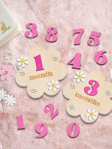 1 套新生儿摄影 0-12 个月里程碑道具，木制洗礼照片拍摄卡，婴儿洗礼家庭装饰礼物，婴儿洗礼礼物，适合女孩/男孩，婴儿用品 - 彩色 - 查看 1