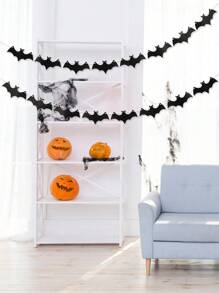 1Set Black Bat Decorative Hanging Banner Flag, Halloween Decorative Pull Flag For Room Fireplace Wall Decorations, Indoor & Outdoor Decor, Home Decoration Happy Halloween Party Supplies
