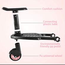 Step Board Stand Wheeled Pushchair Connector - Pink - View 3