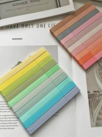 Morandi Aesthetic Square Highlighters Pens, Mild Soft Chisel Tip Marker Pen Pastel Highlighters No Bleed, Quick Dry For Journaling Note Taking School Stationery Supplies(Random Color) Back To School