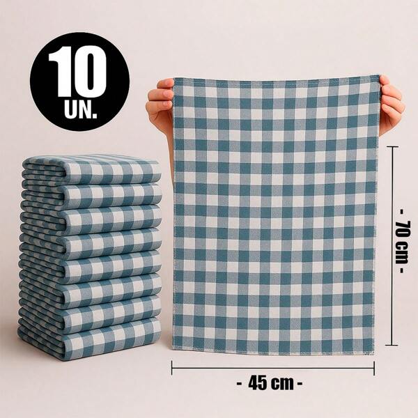 Kit com 10 Pano de Chão EXTRA GRANDE 70 X 45 CM 100% algodão pano de limpeza multiuso