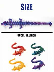 Décoration de Noël, Jouet dragon multicolore articulé, corps entier, flexible, imprimé en 3D. Ornement de salon, cadeau de surprise décompression