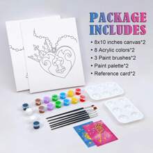 Date Night Painting Kit For Couples Sip And Paint Night Kit For Adults Pre Drawn Canvas To Paint For Adult Pre Stretched Canvas Lover's Lock And Key Art Set Christmas Valentine's Day