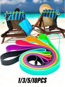 1/2/3/5/10pcs Silicone Towel Bands With Storage For Beach Chair Stretchable Beach Chair Bands Windproof Beach Towel Bands Colorful Beach Chair Clip Bands Beach Towel Holder Bands For Pool And Cruise Beach Essentials Travel Essentials Hawaiian Accessories (Color Random) Summer Travel, Vacation Holiday Bathroom Decor
