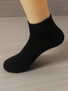 12 pares de calcetines cortos para mujer y hombre en colores surtidos, moda casual de corte bajo y delgados para el verano e invierno - Blanco y Negro - Ver 3