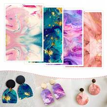 1 coală de hârtie de transfer pentru lut polimeric, imitație de marmură retro flori lut transfer hârtie pentru cercei din lut polimeric, vintage flori margarete transfer hârtie lut bijuterii pictură în ulei bijuterii - Multicolor - Vizualizare 3