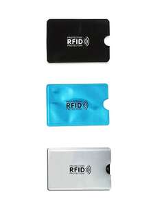 3/5/10 Piezas, Portador de tarjeta RFID, Portador de tarjeta con bloqueo RFID, Cubierta protectora de tarjeta bancaria/de identificación, Portador de tarjeta de crédito de aleación de aluminio con bloqueo RFID, Fundas con bloqueo RFID para tarjetas de crédito, Diseño delgado impermeable de lámina de aluminio, Artículos esenciales para viajes, para viajes, vuelos, negocios, hogar, campamento, al aire libre, playa, vacaciones de verano, regreso a la escuela - Multicolor - Ver 17