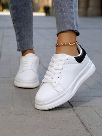 女士中帮休闲运动鞋滑板鞋户外跑步驾车鞋黑白熊猫配色时尚