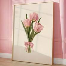 1 tấm áp phích vải canvas phong cách retro Art Deco Glam Bó hoa tulip hồng có nơ nghệ thuật treo tường hoa thời trang cho phòng ngủ phòng khách phòng ăn nhà bếp phòng tắm trong nhà chân dung định hướng mùa xuân mùa đông trang trí phòng khách điểm nhấn nghệ thuật phong cách Art Deco tác phẩm nghệ thuật trang trí phòng tranh vải canvas khung tùy chọn - Nhiều màu - Xem 5
