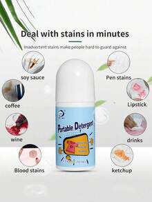 2件/3件50毫升去污剂便携式衣物滚珠，神奇强力清洁剂清洁笔衣物去污，免洗紧急快速清洁液体滚珠清洁剂衣物织物清洁工具 - 彩色 - 查看 5