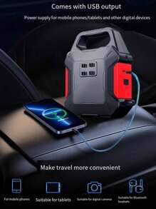 Arrancador de batería de coche con compresor de aire. Cargador de batería de coche, arrancador de coche con compresor de aire (hasta 10 litros de gasolina o 8,5 litros), con luz LED de emergencia, batería portátil, bolsa de almacenamiento