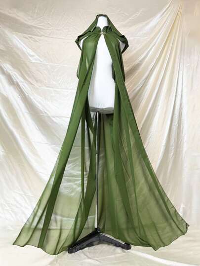 1pc Party Cape Fairycore Vintage Forest Queen Style Loose Hooded Jacket Photography Prop