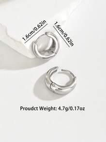 1pair Fashionable Stainless Steel Glossy Earrings For Women, Vintage & Classic Design Suitable For Wedding, Anniversary, And Daily Wear