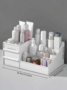 Caja de maquillaje tipo cajón, caja de almacenamiento de cosméticos de plástico, estantería para tocador, caja de almacenamiento de escritorio - Multicolor - Ver 3
