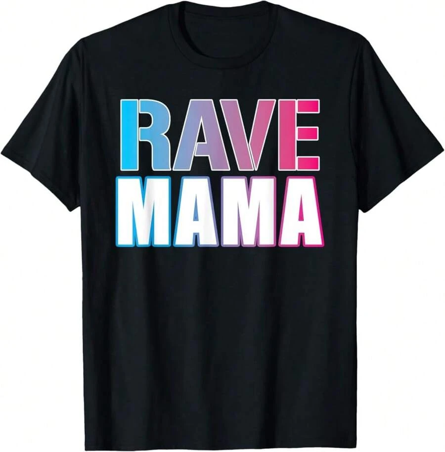 Rave Mom - Edm Music Festival Disco Mothers Day T-Shirt Gift For Dad Gift For Lawyer Gift For Gamers - Black - View 1