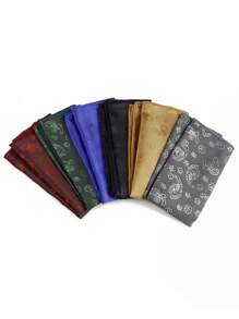 ZLQ&GOU 1pc Paisley Pattern Handkerchief, Elegant & Comfortable Pocket Square For Men, Suitable For Formal Occasions Such As Dress Shirt And Dinner Party - Multiple Colors Available