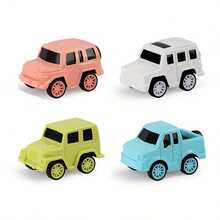 4 szt. konfigurowalnych zabawek terenowych Mini Cartoon Cute, seria małych samochodów w cukierkowych kolorach, losowe 4 kolory, modele zabawek wyścigowych, prezenty na przyjęcie świąteczne, zestaw małych samochodów wyścigowych, zabawne nagrody, konfigurowalne prezenty pamiątkowe, odpowiednie na walentynki, Boże Narodzenie, Święto Dziękczynienia, Halloween jako idealne prezenty na przyjęcie, święta, rocznicę, uroczystość, do użytku domowego