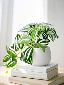 1pc Artificial Green Plant With Pot Fake Mini Plant Lifelike Indoor/Outdoor Decor For Home Garden Porch Farmhouse For Hanging Plants Window Boxes Wedding Table Office Birthday Party Gift Graduation Decor