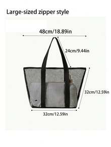 A Women's Summer Beach Tote Bag -- A Mother's Day Gift. It Is A Versatile Mesh Shoulder Bag That Can Also Be Worn Crossbody. It Comes With A Polyester Lining And Is Perfect For Travel And Outdoor Activities. It Can Be Used As A Toiletries Bag For Beach Summer Vacations And To Organize Bathroom Toiletries. It Is Also A Must-Have For Holidays, Study Supplies, Travel Essentials, And Items For Women's Dormitories., Beach Accessories, Pool Float