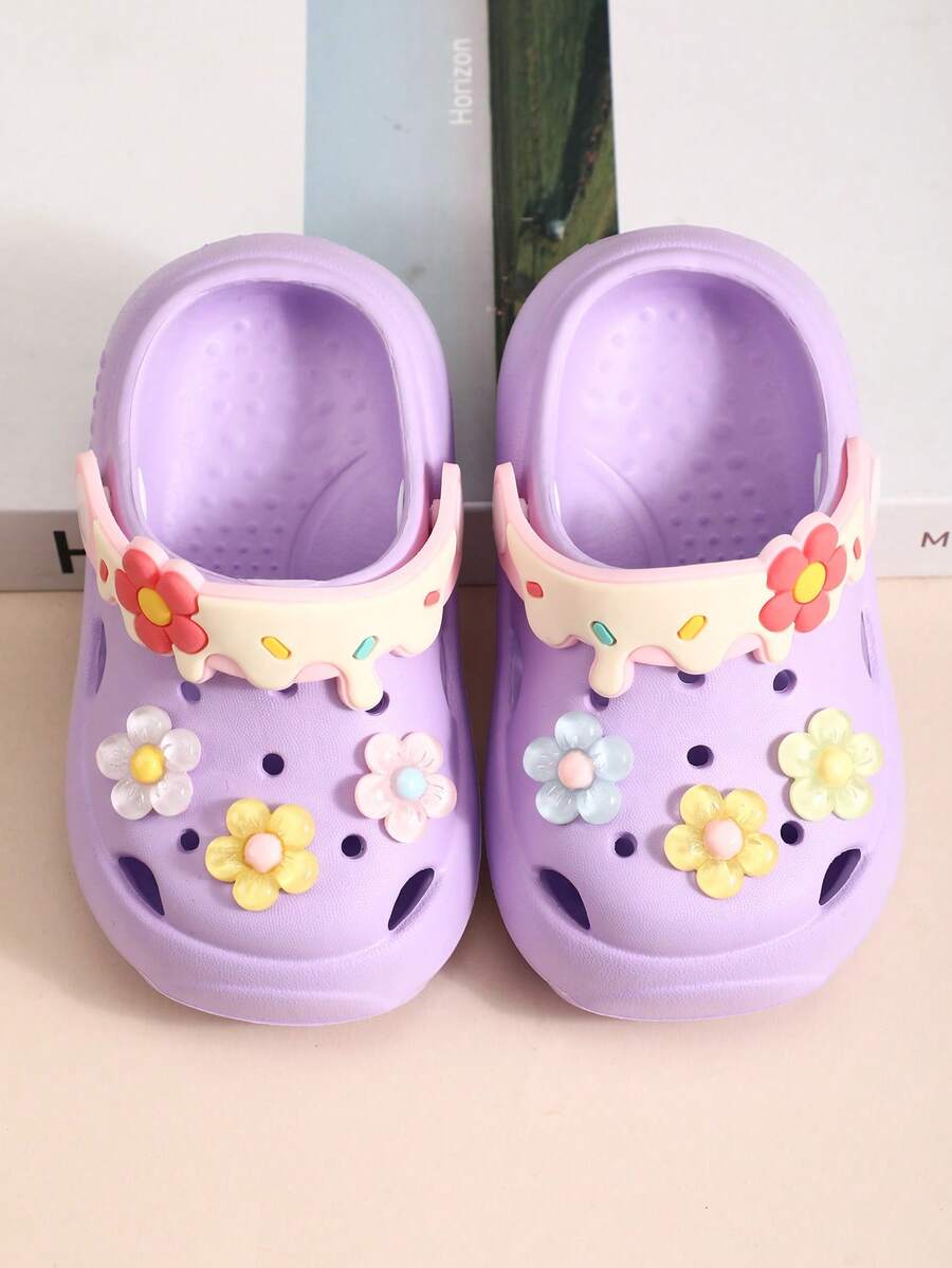 Chinelos Infantis Moda Fofa Sandálias de Menina com Flor Respiráveis Antiderrapantes para Uso Interno e Externo, Jardim, Praia, Esportes ao Ar Livre, Turismo, Férias, Rua, Sola Macia, Chinelos de Bebê