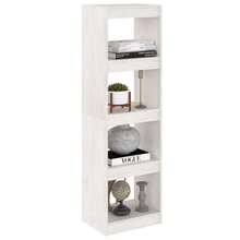 vidaXL Bücherregal Raumteiler Weiß 40x30x135,5 cm Massivholz Kiefer - Reines Weiß - Übersicht 3