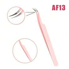FADVAN 1 Pc Eyelash Tweezers Extension Pink Stainless Steel Superhard Tweezers With Fiber Tips High Precision Anti-Static Tweezers