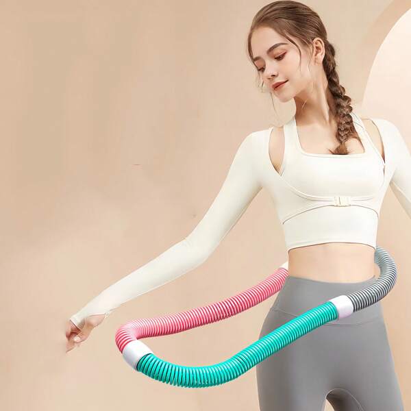 Foldable Adult Exercise Hoop With Gravity Elastic Spring Design, Suitable For Waist, Portable Fitness Equipment For Weight Loss, Fat Burning, Home Gym Core Training Gym Accessories