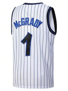 男子篮球服 1，白色，刺绣运动背心