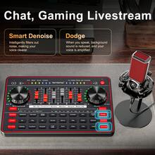 tenlamp High-End Professional Podcasting Equipment Package With G3 Audio Interface, Integrated Real-Time Sound Card And Wired Condenser Microphone, Studio-Integrated Audio Interface, Perfect For Podcasting, Recording, Singing, Streaming And Gaming, PCs, Smartphones, Broadcasting, And Live Broadcasts - Đen và đỏ - Xem 2