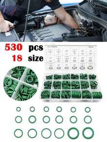 530pcs 18 Sizes Rubber Air Conditioning O Rings Universal Car Auto Repair Tools Refrigerant Ring Sets With Plastic Box - Green - View 2