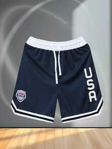 Basketball Shorts,Athleisure,Performance Fabric,Breathable Material,High-Performance - Navy Blue - View 2