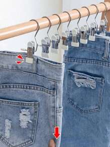 20/10 Pieces Stainless Steel Clothespins, Laundry Clothes Pegs With Hooks, Closet Boot Hangers, Clips With Hooks, Portable Clothespins, Wardrobe Organizer, Multifunctional Single Clip Hangers, Boot Clips, Seamless Hook Fabric Organizer For Pants, Hats, Skirts, Socks, Shoes, Dresses, Pants, Shoes, Jeans, Boots, Skirts