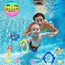 Set de 3/4/12 piezas de juguetes para bucear y jugar en la piscina - Aros de césped para jugar bajo el agua, herramientas para ejercicios de aguantar la respiración en la natación