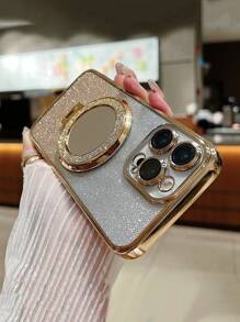 Luxury Glitter Stand Mirror Phone Case, Compatible With IPhone 14/15/11 Pro Max/12/13/14/15/16/15 Pro Max/14 Pro Max/16 Pro/15 Pro/17/17 Pro/17 Pro Max/17 Air