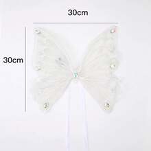 Alas de perro, mariposa brillante, decoración trasera para mascotas, accesorios creativos para gatos, ropa para perros pequeños y medianos, suministros para mascotas - Negro - Ver 4