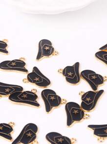 10 pièces/paquet Pendentifs de bijoux à motif de chapeau de cowboy occidental DIY