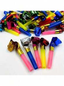 20/50pcs/5pcs Random Color Creative Party Favor Blowing Dragon Whistles, Birthday Party Cheering Horns Supplies