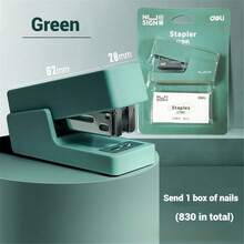 Juego de grapadora mini DELI Máquina portátil de encuadernación de papel de colores que usa grapas 24/6 26/6. Artículos de oficina de moda, artículos escolares, útiles escolares