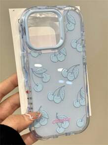 Aesthetic Full Screen Cherry Phone Case Compatible With IPhone16 15 14 13 12 Pro Max 11 Korean Lovely Shockproof Phone Cover For Girl Gift