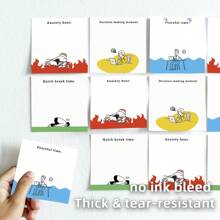 Funny Emo Mood 1PC/4pcs 3x3 Inch Sticky Notes Set, Vintage Memo Pads With High-Adhesive, Post Reusable Tearable It Notes For Journal Planners Office School Home, Bulk Retro Stationery Gift School Supplies,Back To School