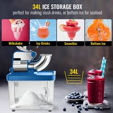 110V Commercial Electric Ice Shaver 440lbs/H, Snow Cone Machine With Dual Blades, Stainless Steel Shaved Ice Machine For  School, Church, Restaurants Bars - US A Type Plug(110-127V) - View 6