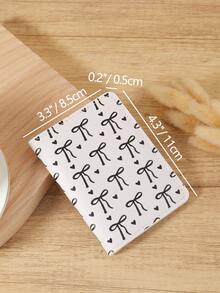 粉色蝴蝶结爱心图案迷你钱包，时尚简约卡包，纤薄轻巧便携，可装现金、身份证、信用卡、硬币，适合作为生日、周年纪念礼物送给爱人、女性、女孩、青少年、大学生、男士 - 黑色 - 查看 8