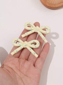 2pcs/4pcs Casual Cute Dotted Bow Hair Clips, Versatile Hair Accessories For Daily Wear Claw Clips Hair Slide Hair Barrettes